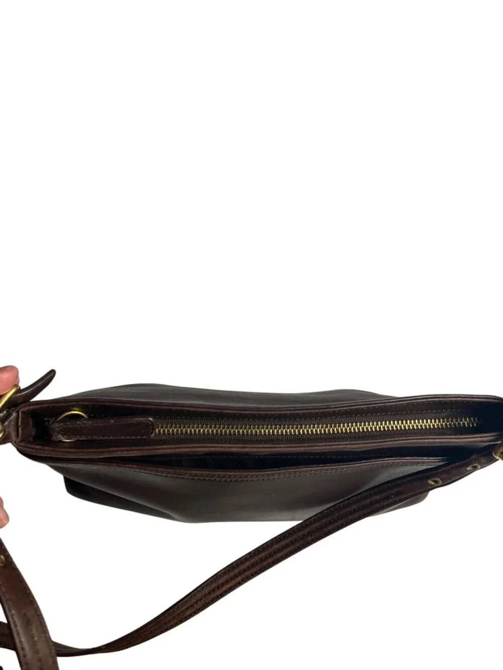 Coach VTG Legacy Shoulder Bag Brown Leather C23-9861 Adj. Strap Top-Zip Close